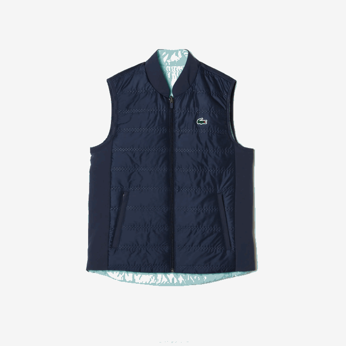 Lacoste colete reversível de golfe esportivo mulheres azul claro verde b00 88BL2430 - Image 3