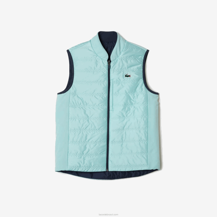 Lacoste colete reversível de golfe esportivo mulheres azul claro verde b00 88BL2430 - Image 4