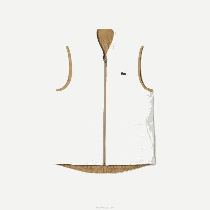 Lacoste colete reversível de golfe esportivo mulheres zig branco bege 88BL2429 - Image 5