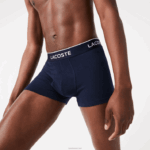 Lacoste cueca boxer casual com 3 pacotes homens azul marinho vermelho azul marinho w64 88BL1610 - Image 4