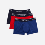 Lacoste cueca boxer casual com 3 pacotes homens azul marinho vermelho azul marinho w64 88BL1610 - Image 5