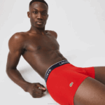 Lacoste cueca boxer casual com 3 pacotes homens azul marinho vermelho azul marinho w64 88BL1610 - Image 8