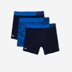 Lacoste cueca boxer com estampa de camuflagem pacote com 3 homens azul marinho 8w1 88BL1551