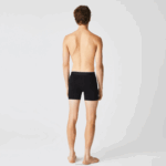 Lacoste cueca boxer de algodão elástico de cintura de marca pacote com 3 homens lombo cinza preto vdp 88BL1429 - Image 3