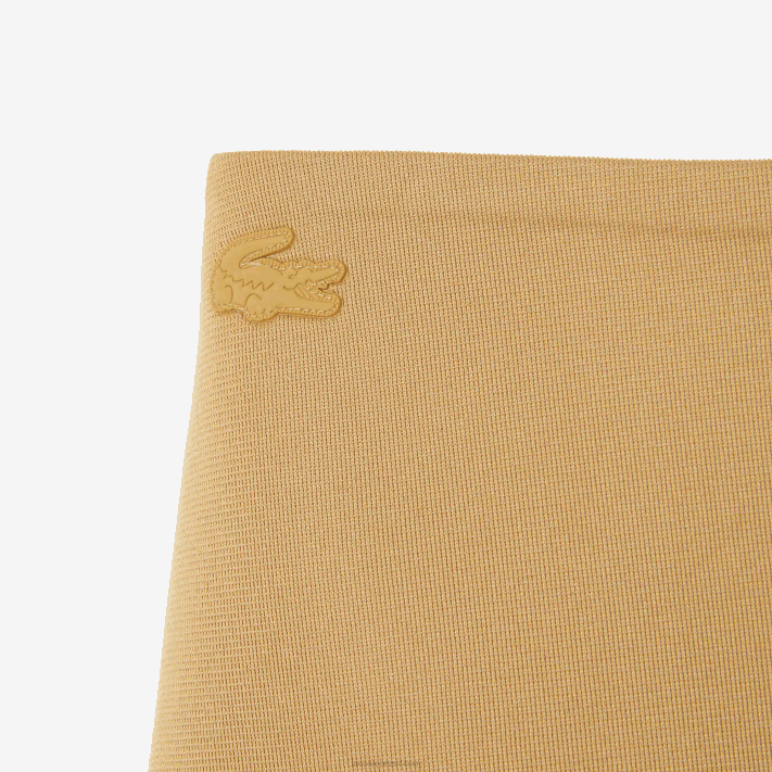 Lacoste edição de desfile de moda saia de tênis de lona plissada mulheres bege l7d 88BL2664 - Image 4