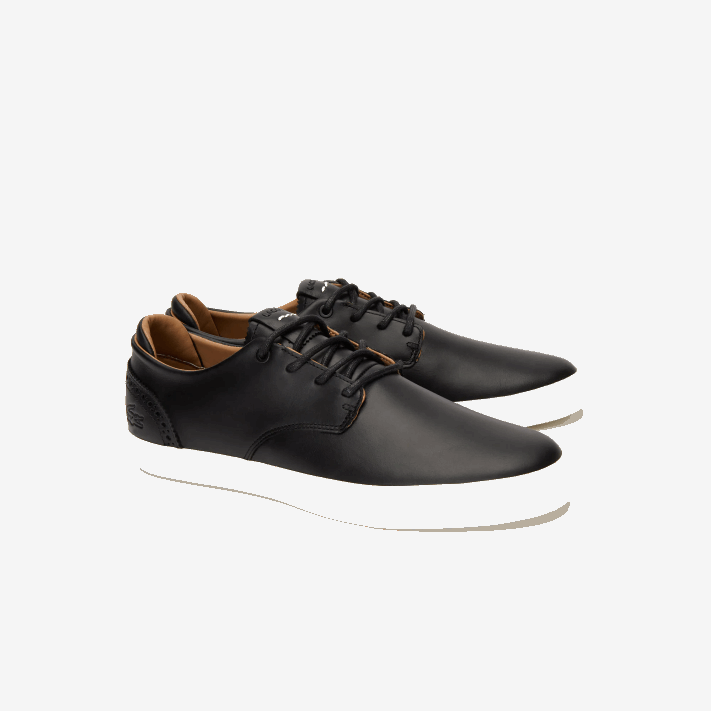 Lacoste esparre club tênis de couro homens preto e off white 454 88BL1718 - Image 2