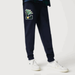 Lacoste galhardetes l badge calças de treino de lã homens azul marinho 166 88BL1168 - Image 2