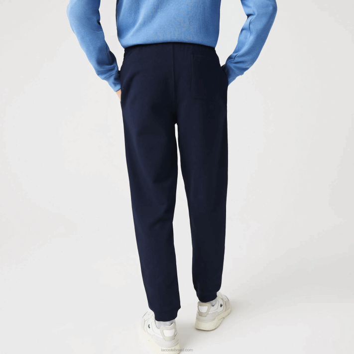 Lacoste galhardetes l badge calças de treino de lã homens azul marinho 166 88BL1168 - Image 5