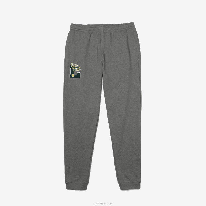 Lacoste galhardetes l badge calças de treino de lã homens lombo cinza 1vq 88BL1169 - Image 5