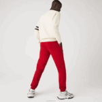 Lacoste galhardetes l badge calças de treino de lã homens vermelho 5sx 88BL1170 - Image 3
