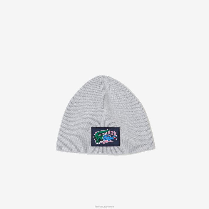 Lacoste gorro de distintivo de efeito cômico crianças chine cinza cca 88BL3278 - Image 1