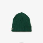 Lacoste gorro de lã com nervuras homens verde 132 88BL2229