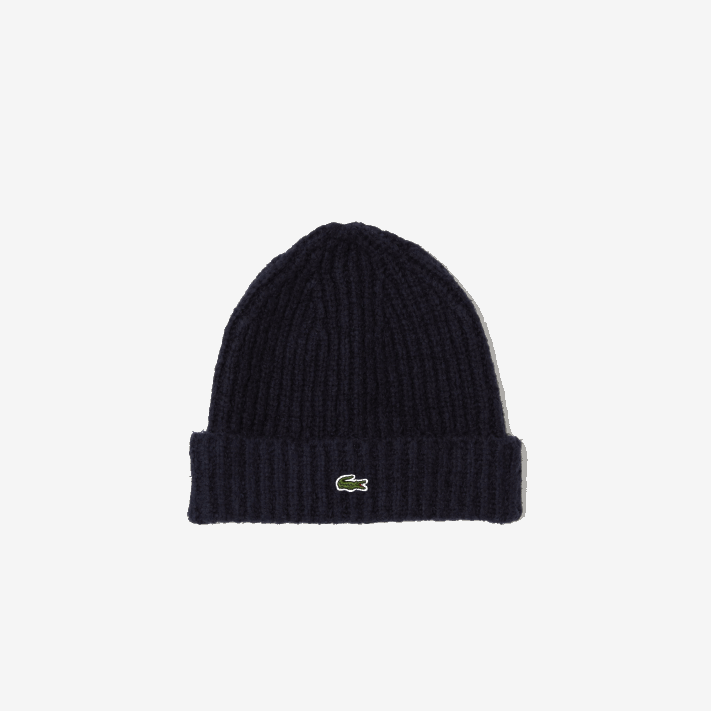 Lacoste gorro de malha com nervuras mulheres azul marinho 166 88BL2921 - Image 1