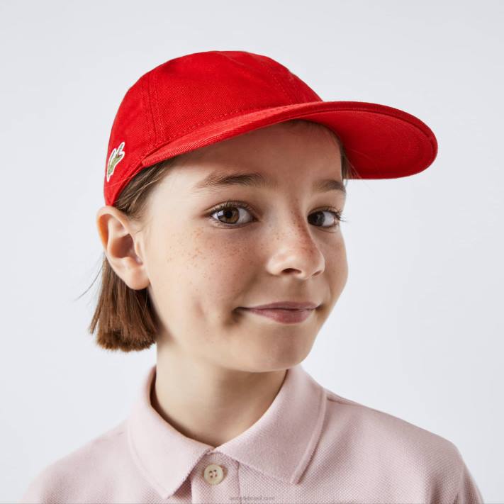 lacoste_gorro_solido_de_gabardine_criancas_vermelho_240_88bl2279.jpg Lacoste gorro sólido de gabardine crianças vermelho 240 88BL2279 - Image 1