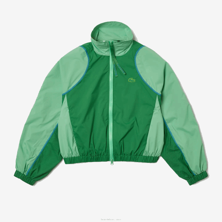Lacoste jaqueta bicolor oversized mulheres verde fzv 88BL2432 - Image 4