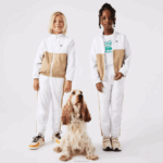 Lacoste jaqueta colorblock gola alta crianças branco bege wn5 88BL3220 - Image 2