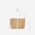 Lacoste jaqueta colorblock gola alta crianças branco bege wn5 88BL3220 - Image 5
