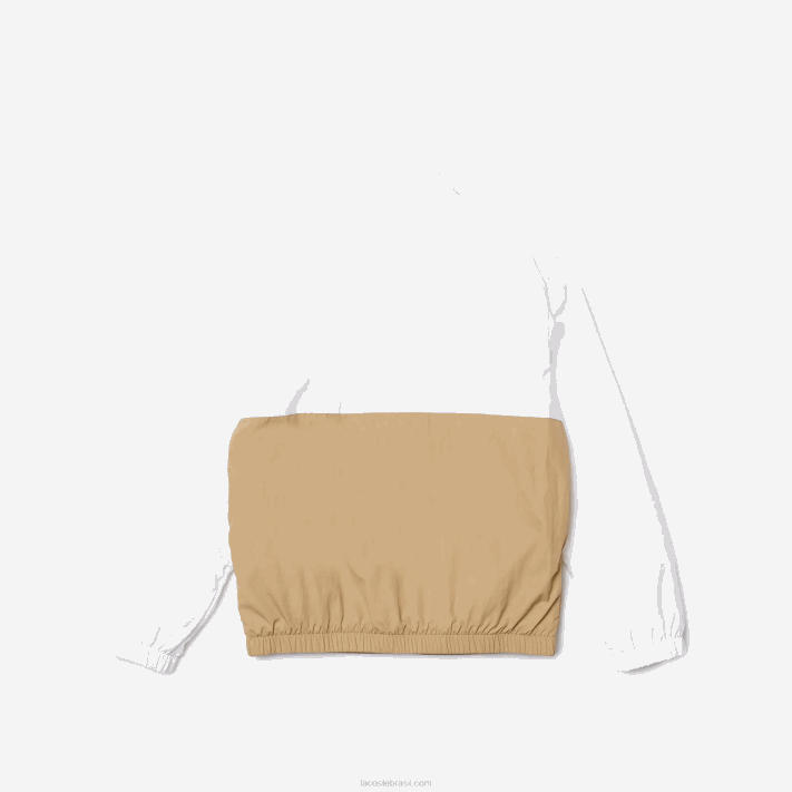 Lacoste jaqueta colorblock gola alta crianças branco bege wn5 88BL3220 - Image 6