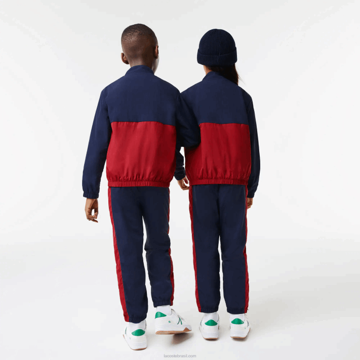 Lacoste jaqueta colorblock gola alta crianças lub bordeaux azul marinho 88BL3219 - Image 3