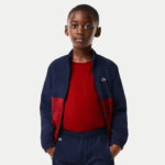 Lacoste jaqueta colorblock gola alta crianças lub bordeaux azul marinho 88BL3219 - Image 4