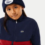 Lacoste jaqueta colorblock gola alta crianças lub bordeaux azul marinho 88BL3219 - Image 8
