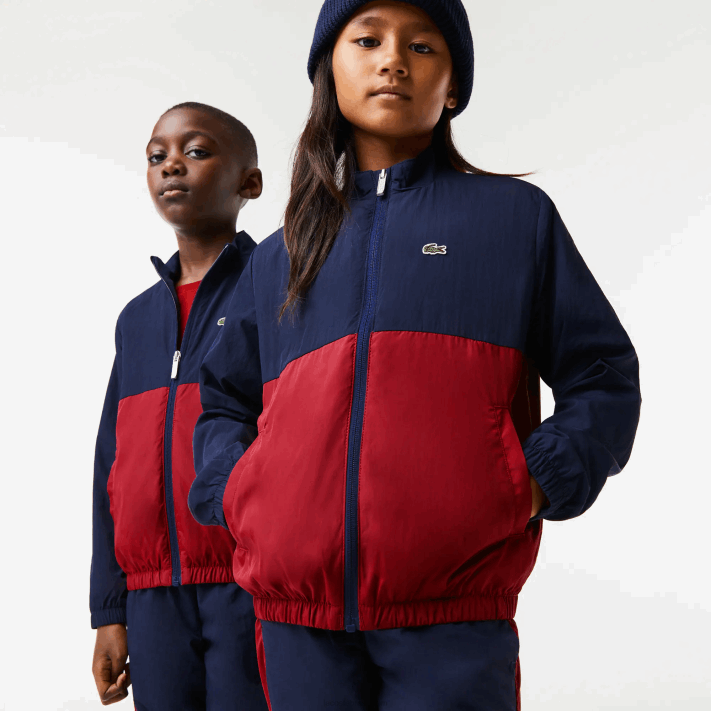 Lacoste jaqueta colorblock gola alta crianças lub bordeaux azul marinho 88BL3219 - Image 1