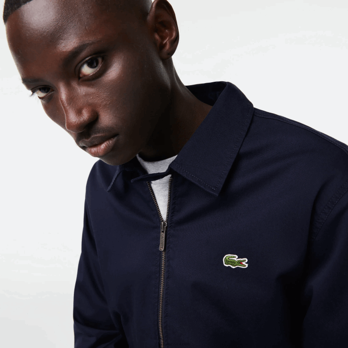Lacoste jaqueta curta de gabardine de algodão orgânico com zíper homens azul marinho 166 88BL407 - Image 2