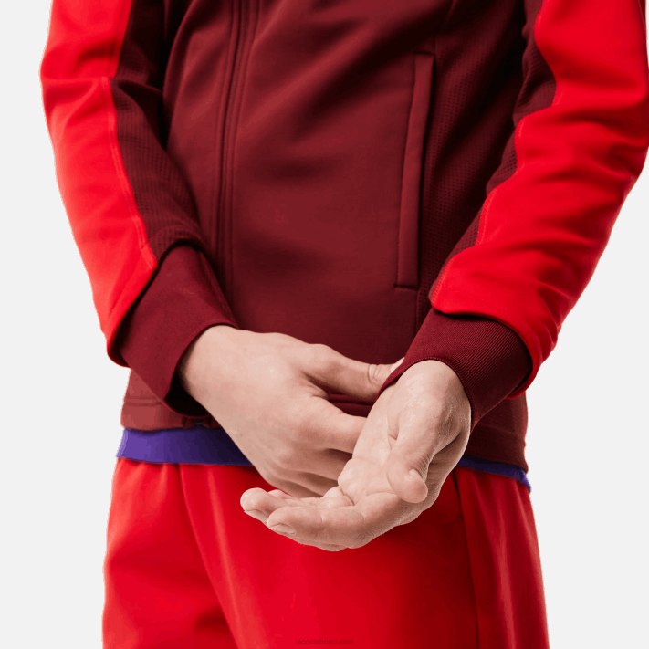 Lacoste jaqueta de golfe térmica esportiva homens vermelho bordeaux 6hj 88BL1076 - Image 6