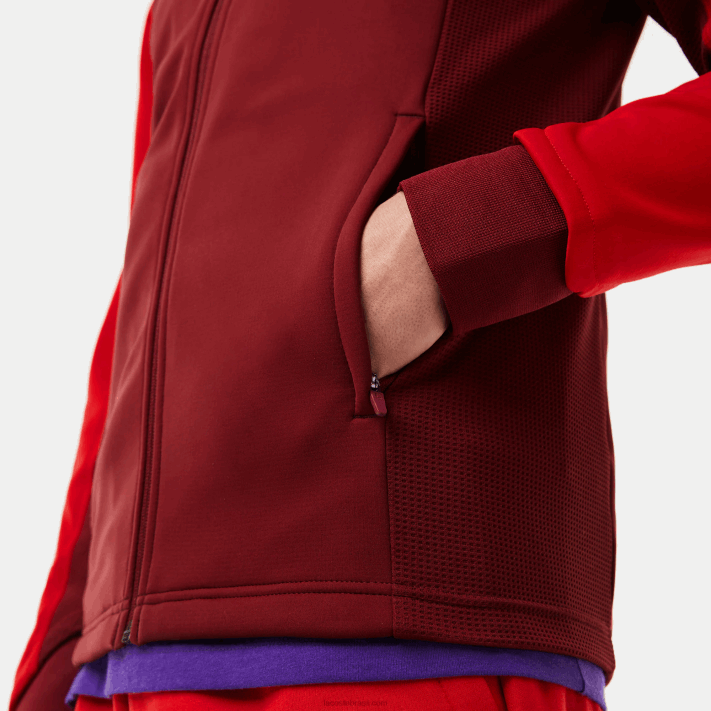 Lacoste jaqueta de golfe térmica esportiva homens vermelho bordeaux 6hj 88BL1076 - Image 8
