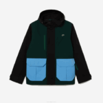 Lacoste jaqueta de sarja colorblock repelente à água homens preto azul verde nd 88BL1247 - Image 4