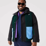 Lacoste jaqueta de sarja colorblock repelente à água homens preto azul verde nd 88BL1247 - Image 8