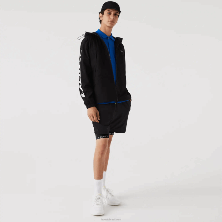 Lacoste jaqueta de sarja de marca homens preto 031 88BL1292 - Image 2