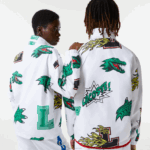 Lacoste jaqueta de tafetá repelente de água homens branco sbh 88BL1245 - Image 3
