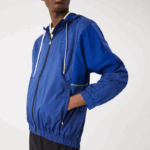 Lacoste jaqueta de zíper de náilon embalável esportiva homens mq preto azul 88BL1306 - Image 2