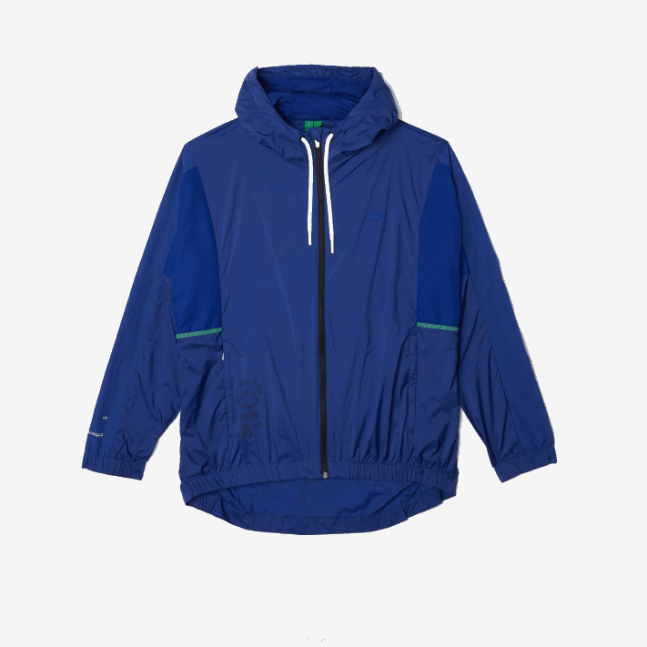 Lacoste jaqueta de zíper de náilon embalável esportiva homens mq preto azul 88BL1306 - Image 5