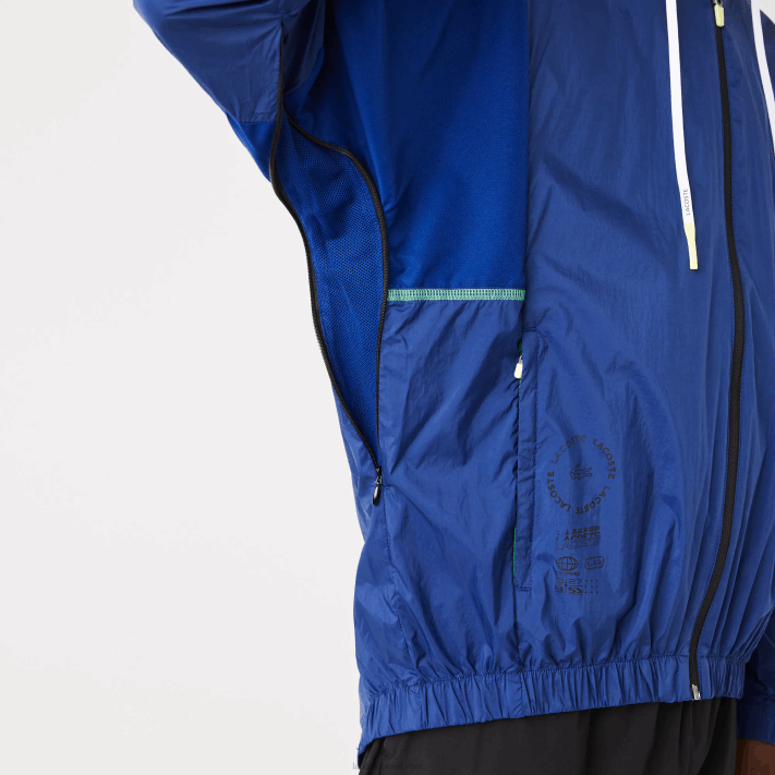 Lacoste jaqueta de zíper de náilon embalável esportiva homens mq preto azul 88BL1306 - Image 7