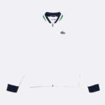 Lacoste jaqueta esportiva leve resistente à água homens branco azul marinho branco verde gqe 88BL1321 - Image 4