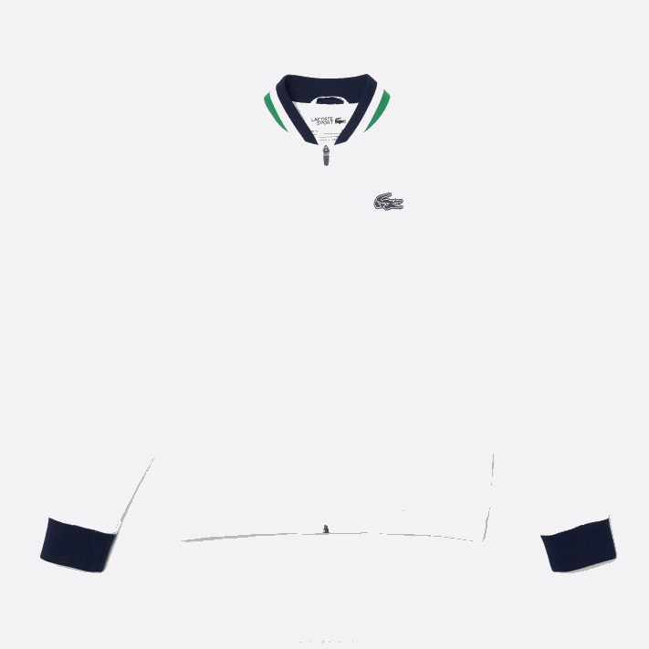Lacoste jaqueta esportiva leve resistente à água homens branco azul marinho branco verde gqe 88BL1321 - Image 4