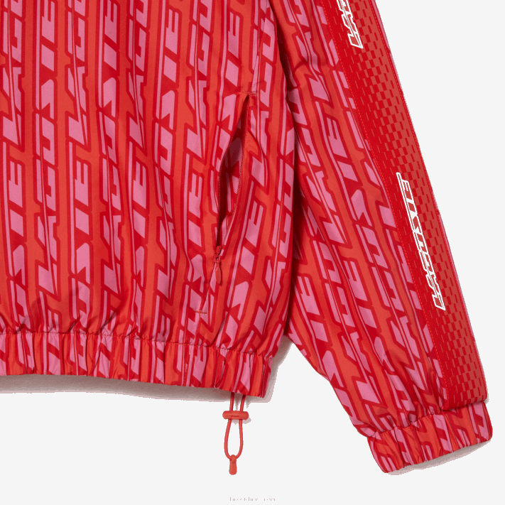 Lacoste jaqueta oversized com capuz mulheres laranja vermelho rosa zi1 88BL2438 - Image 6