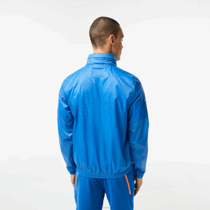 Lacoste jaqueta tênis x novak djokovic com zíper homens azul l99 88BL402 - Image 2
