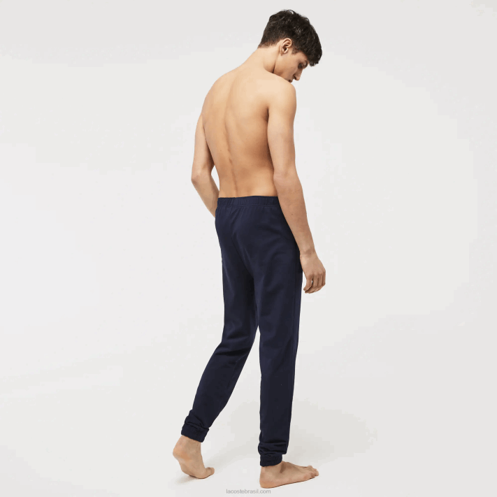 Lacoste joggers de lã de algodão homens azul marinho 423 88BL1477 - Image 2
