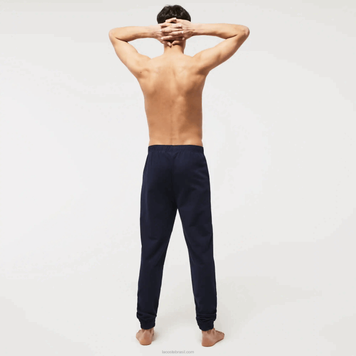 Lacoste joggers de lã de algodão homens azul marinho 423 88BL1477 - Image 3