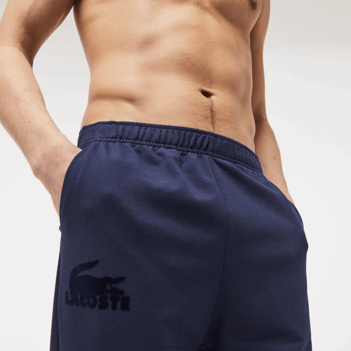 Lacoste joggers de lã de algodão homens azul marinho 423 88BL1477 - Image 4