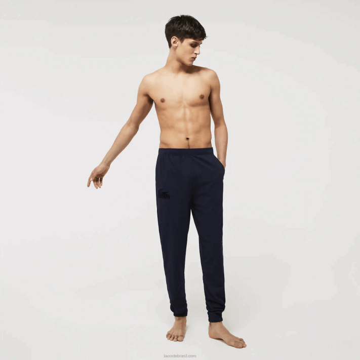 Lacoste joggers de lã de algodão homens azul marinho 423 88BL1477 - Image 1