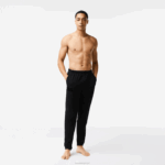 Lacoste joggers de lã de algodão homens preto c31 88BL1476