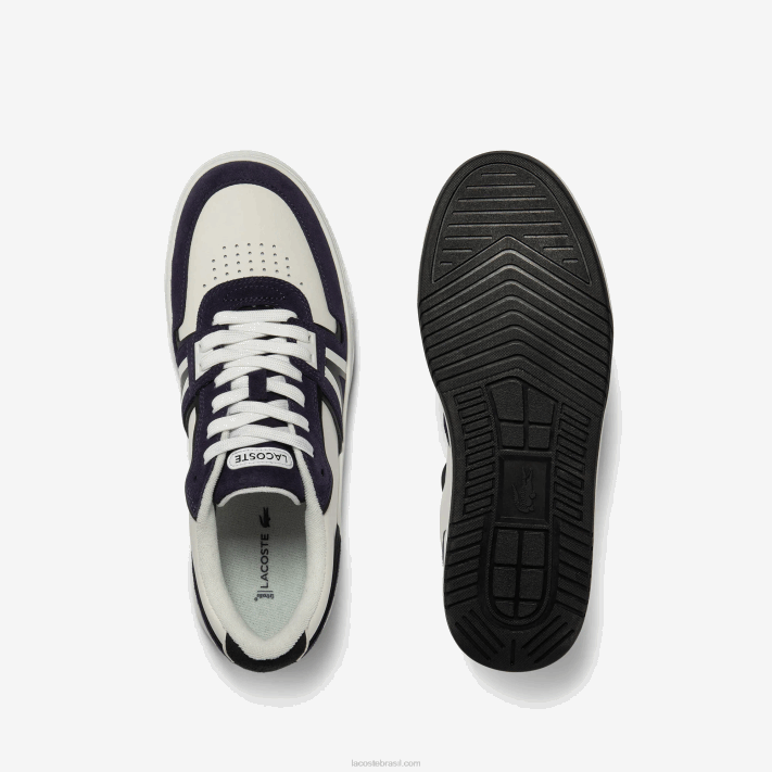 Lacoste l001 tênis de couro homens branco e marinho 042 88BL1752 - Image 4
