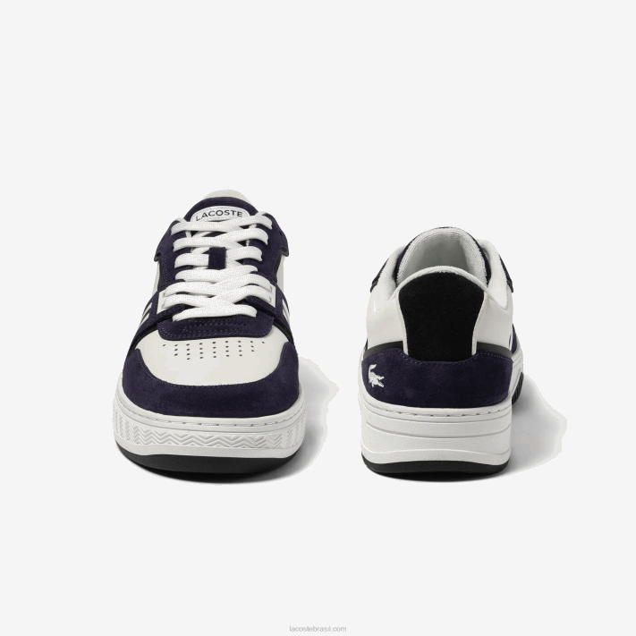 Lacoste l001 tênis de couro homens branco e marinho 042 88BL1752 - Image 5