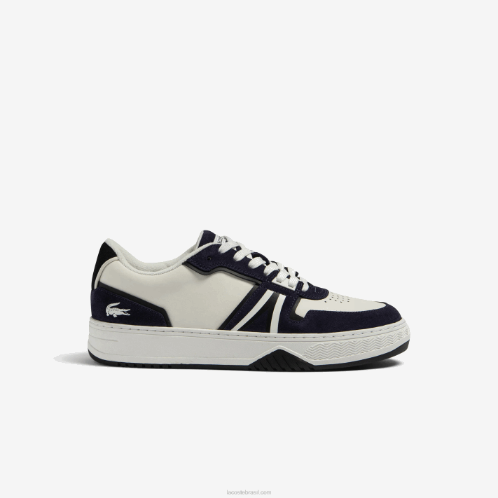 Lacoste l001 tênis de couro homens branco e marinho 042 88BL1752 - Image 1