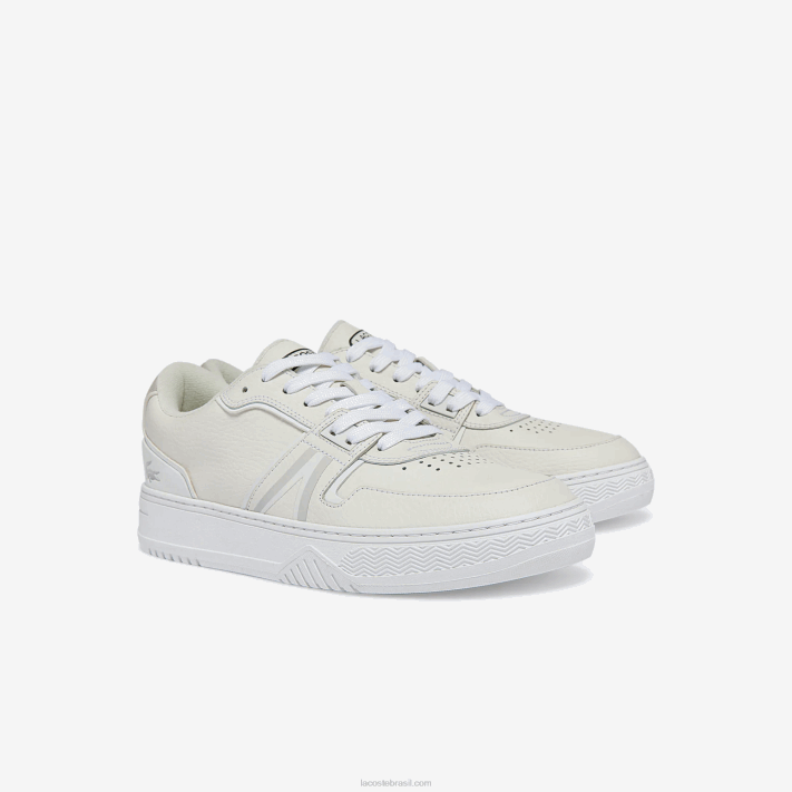 Lacoste l001 tênis de couro homens branco e off white 65t 88BL1839 - Image 2
