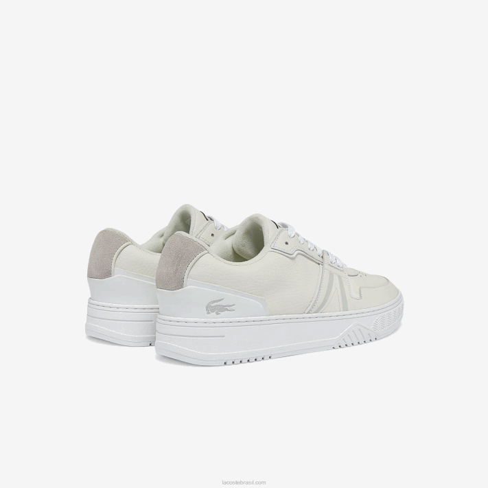 Lacoste l001 tênis de couro homens branco e off white 65t 88BL1839 - Image 3